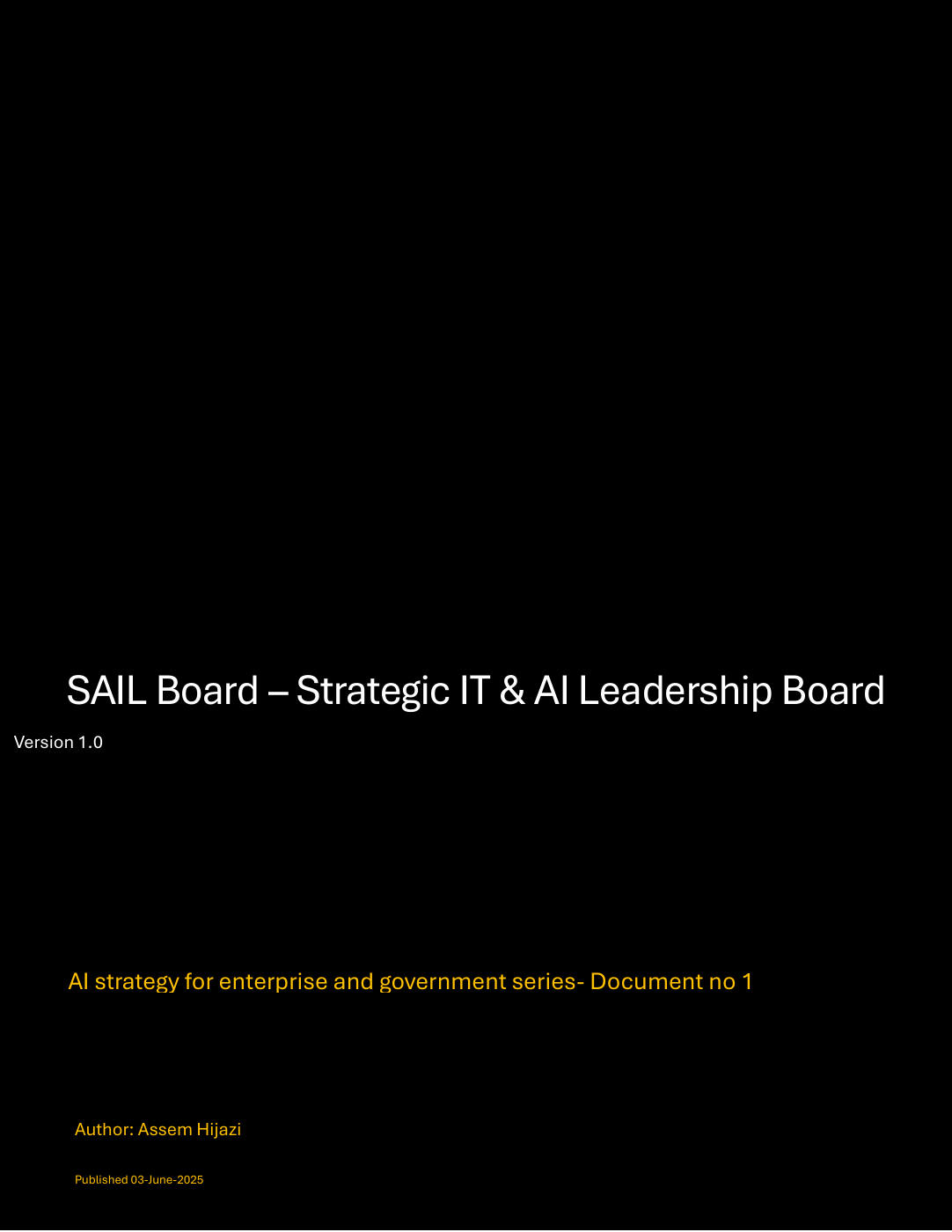 SAIL Board – Strategic IT & AI Leadership Board cover